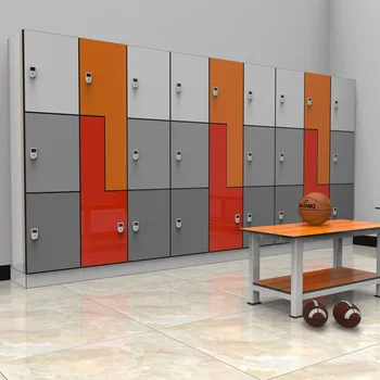 Hpl laminate Z Shape Gym Spa Lockers With Hanging Clothes