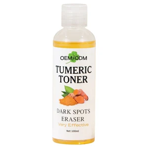 New 100ml Organic Turmeric Facial Toner Eraser OEM Whitening Lightening Herbal Extract Anti-Acne Oil Control Liquid for All Skin
