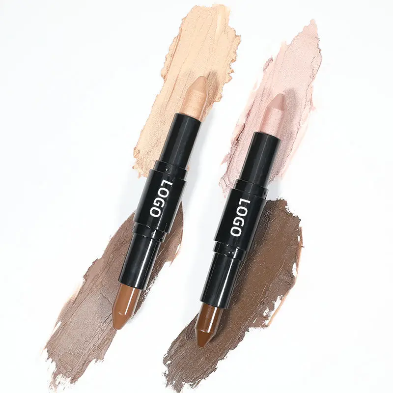 Custom Your Own Logo Waterproof Makeup Highlighter Double Head Contouring Stick No logo Makeup Highlighter Pens