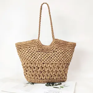 New Hand-woven Bag Simple Hollow Shoulder Bag Seaside Holiday Beach Handbag Fashion Handmade Bag