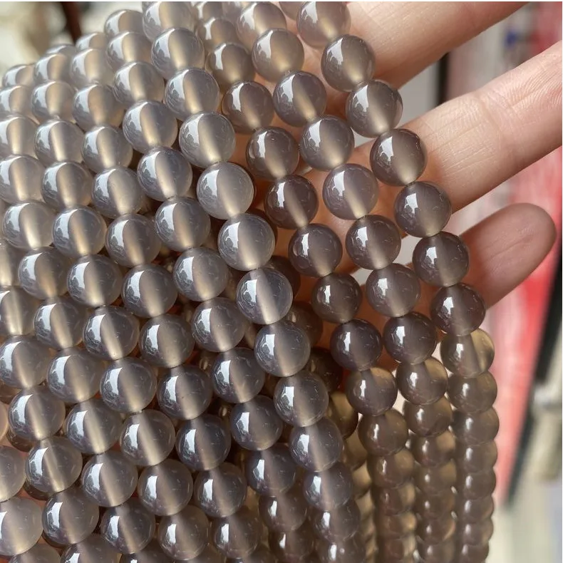 Natural Stone Loose Beads Wholesale Cheap Natural Gray Agate 4/6/8/10mm in Stock