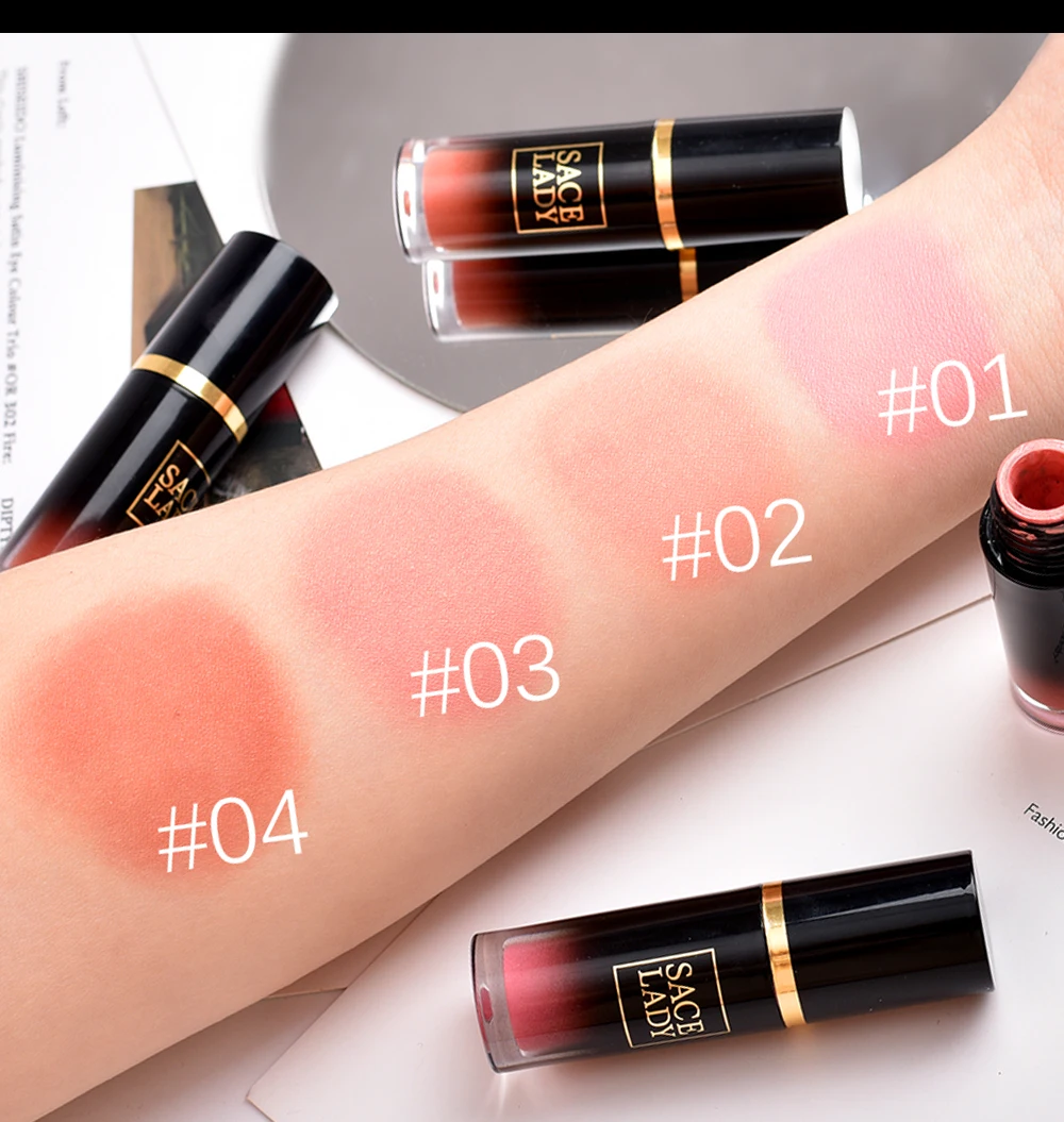 SACE LADY жидкие румяна для макияжа натуральные легкие розовые румяна фирменная марка Кремовые румяна 5 видов цветов 6 мл SL276