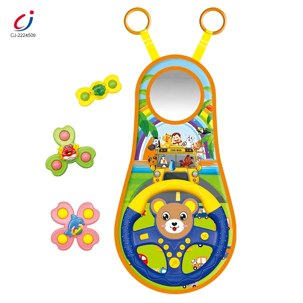Electric Simulation Steering Wheel Toy Easier Hanging in Car Plastic  Musical Baby Driving Toy Steering Wheel for Car Seat