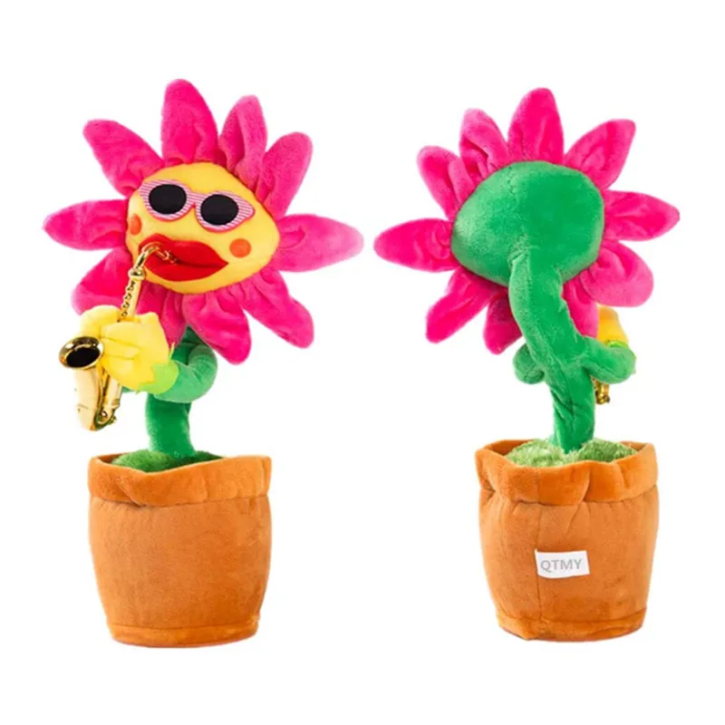 Enchanting Saxophone Flowers Sunflower Plush Toy - Funny Dancing