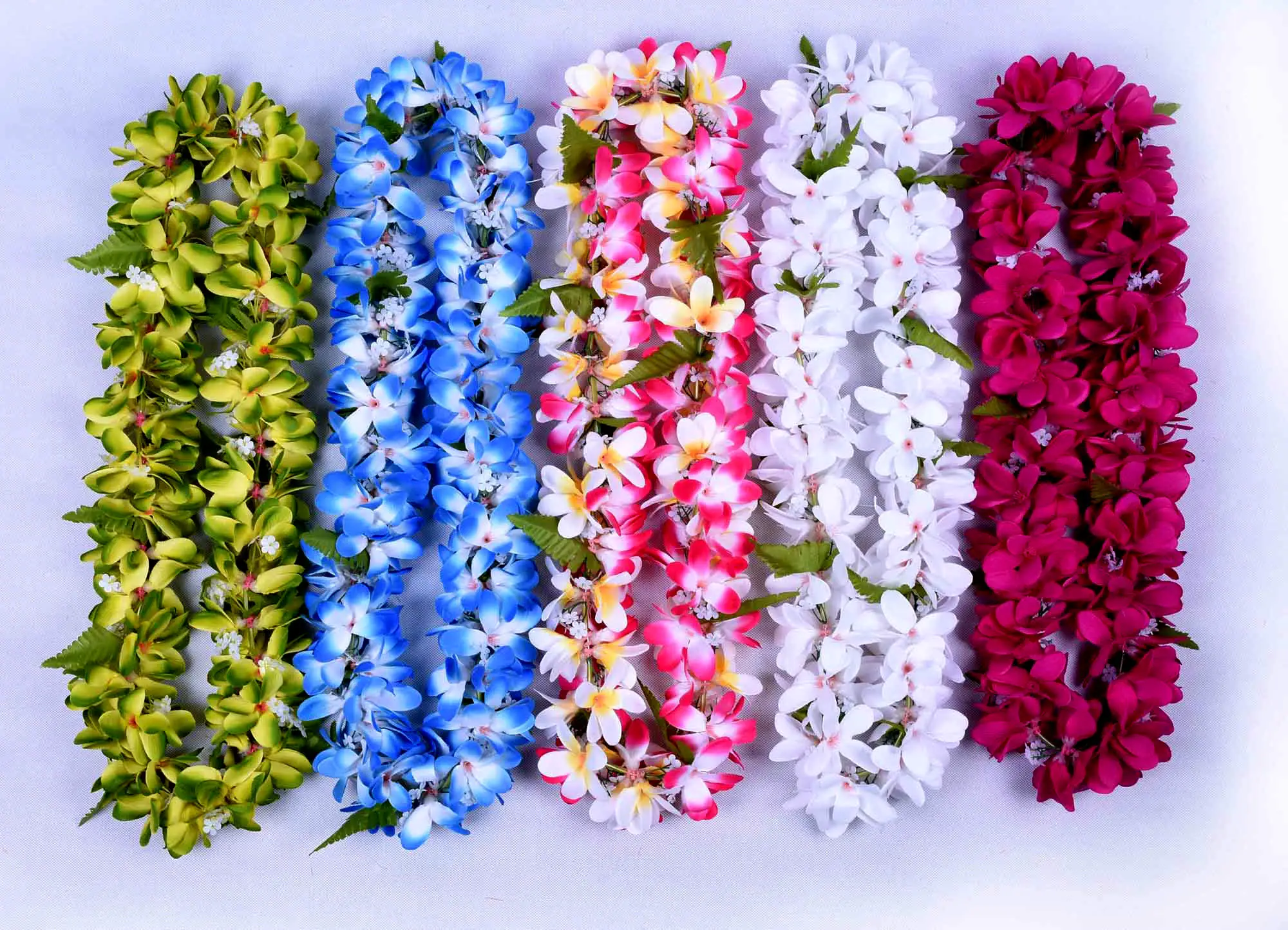 High Quality Handmade Artificial Velvet Plumeria Flower Hawaiian Lei