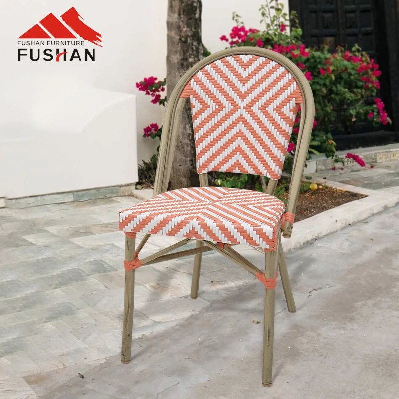 Fushan Garden Furniture Rattan Metal Frame French Garden Style Outdoor Chair