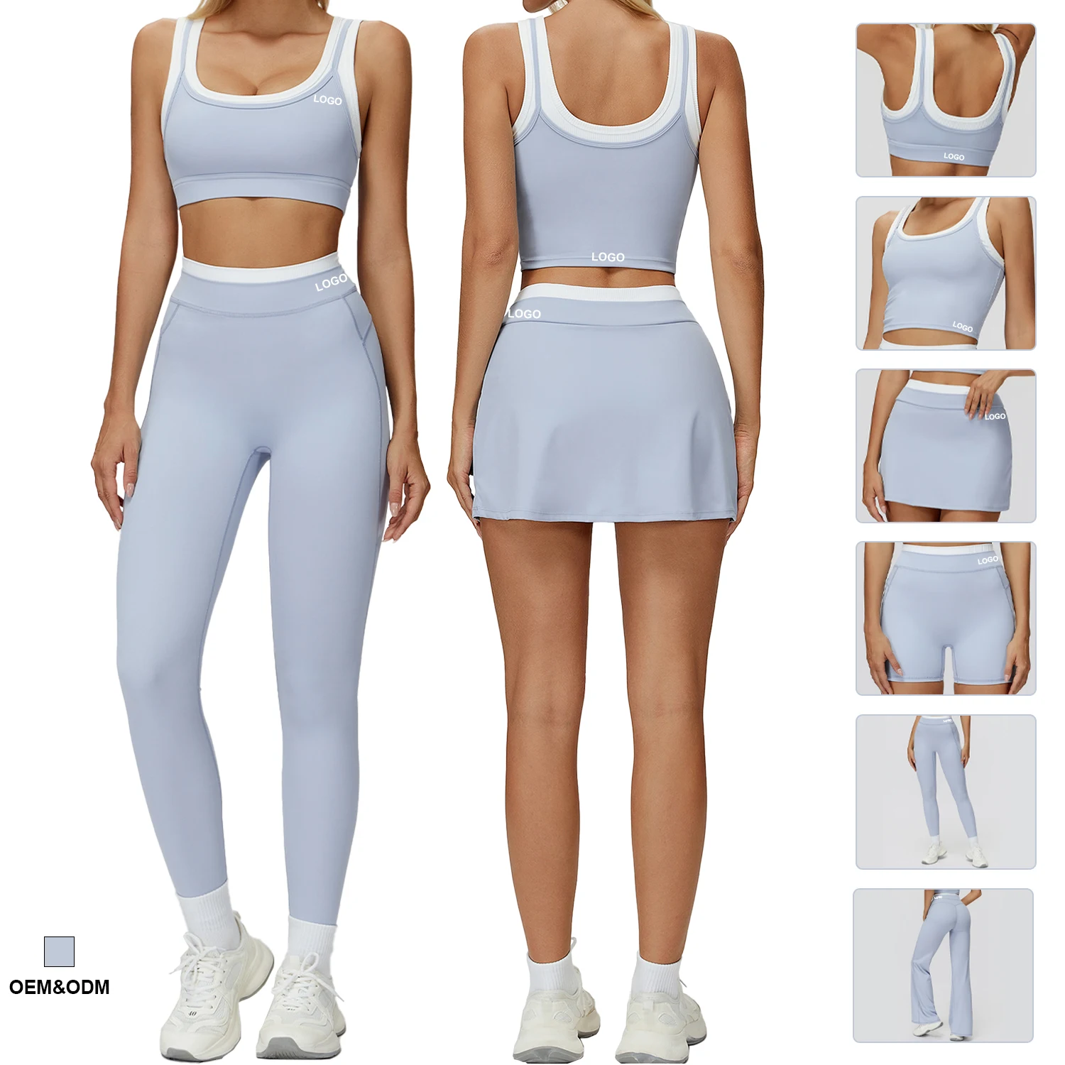 Custom Yoga Sets for Women Butt Lift Leggings Workout Running Activewear Gym Wear Yoga Jacket Set Seamless Short Yoga Set
