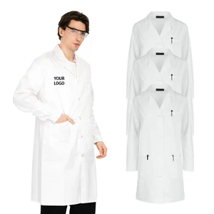 Wholesale Custom Long Sleeve White Lab Coat Medical Uniforms Doctor Nurse Hospital Uniforms Unisex Science Chemistry Lab Coat