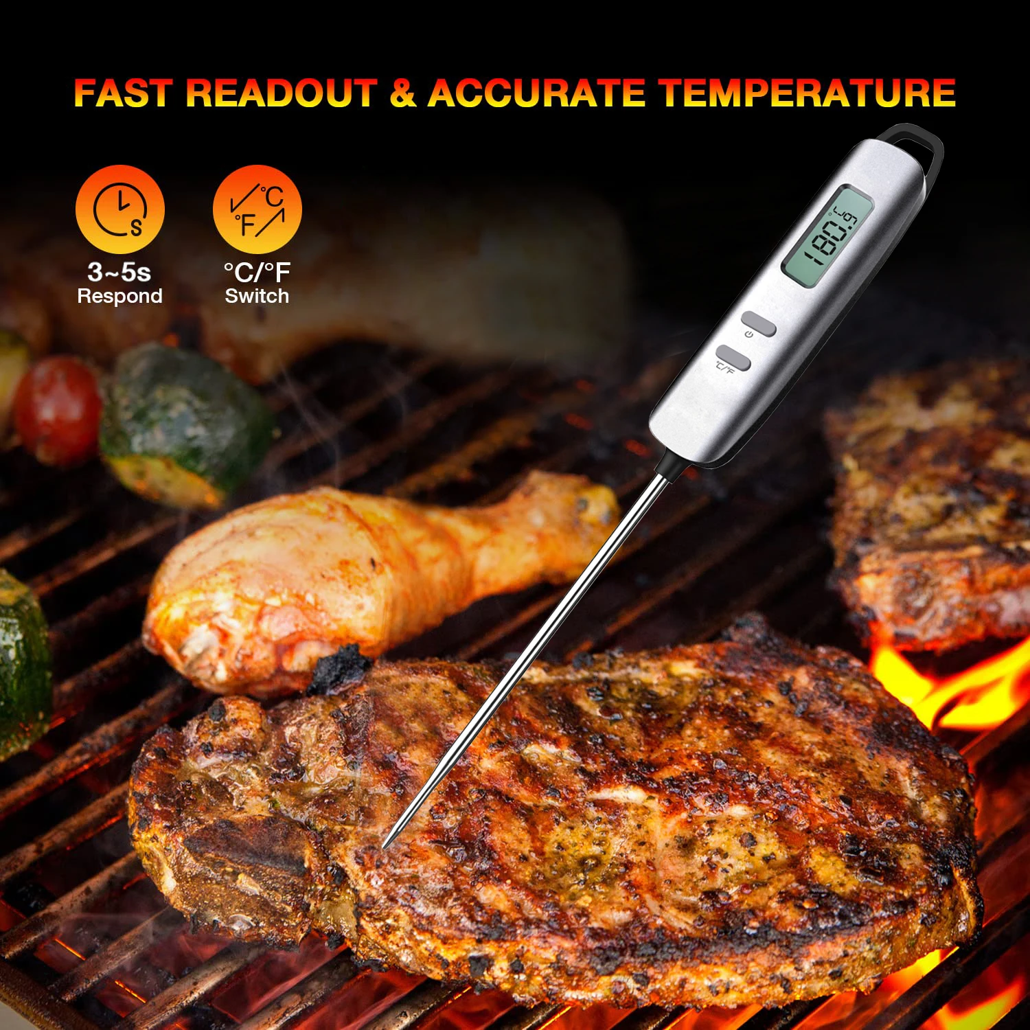 Meat Food Thermometer Cooking Stab Milk Baking BBQ Kitchen Temperature Probe  US