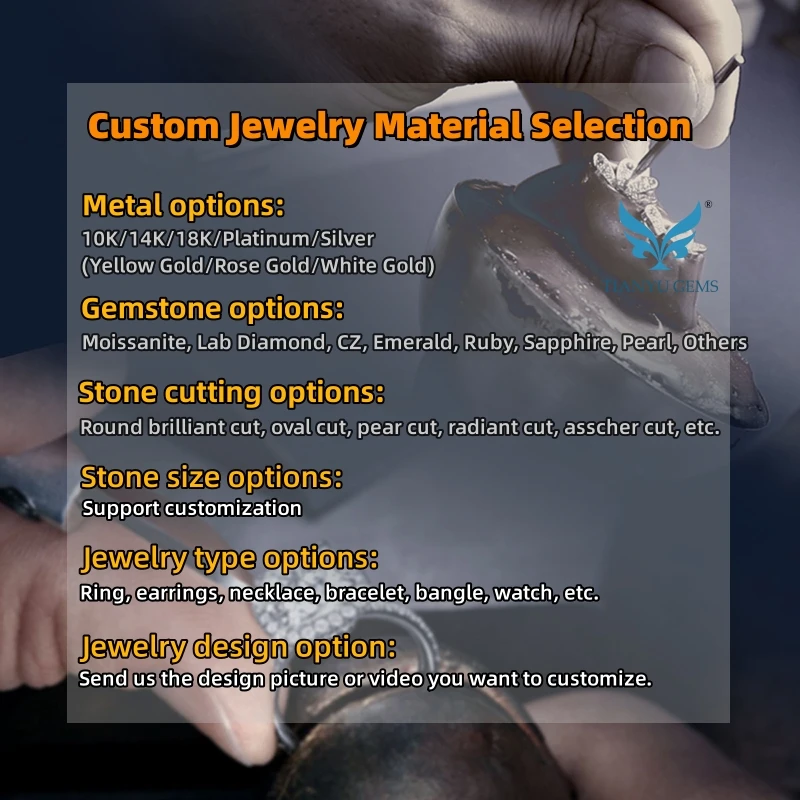 Tianyu Custom Design Jewelry Solid 10K 14K Asscher Cut Gold Real CVD Lab Grown Diamond Wedding 18K Engagement Rings for Women