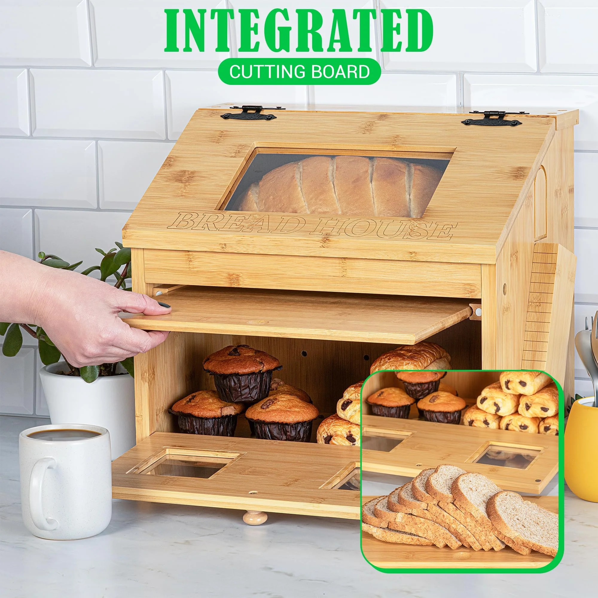 Wooden Bread Box For Kitchen Countertop Bread Box For Kitchen
