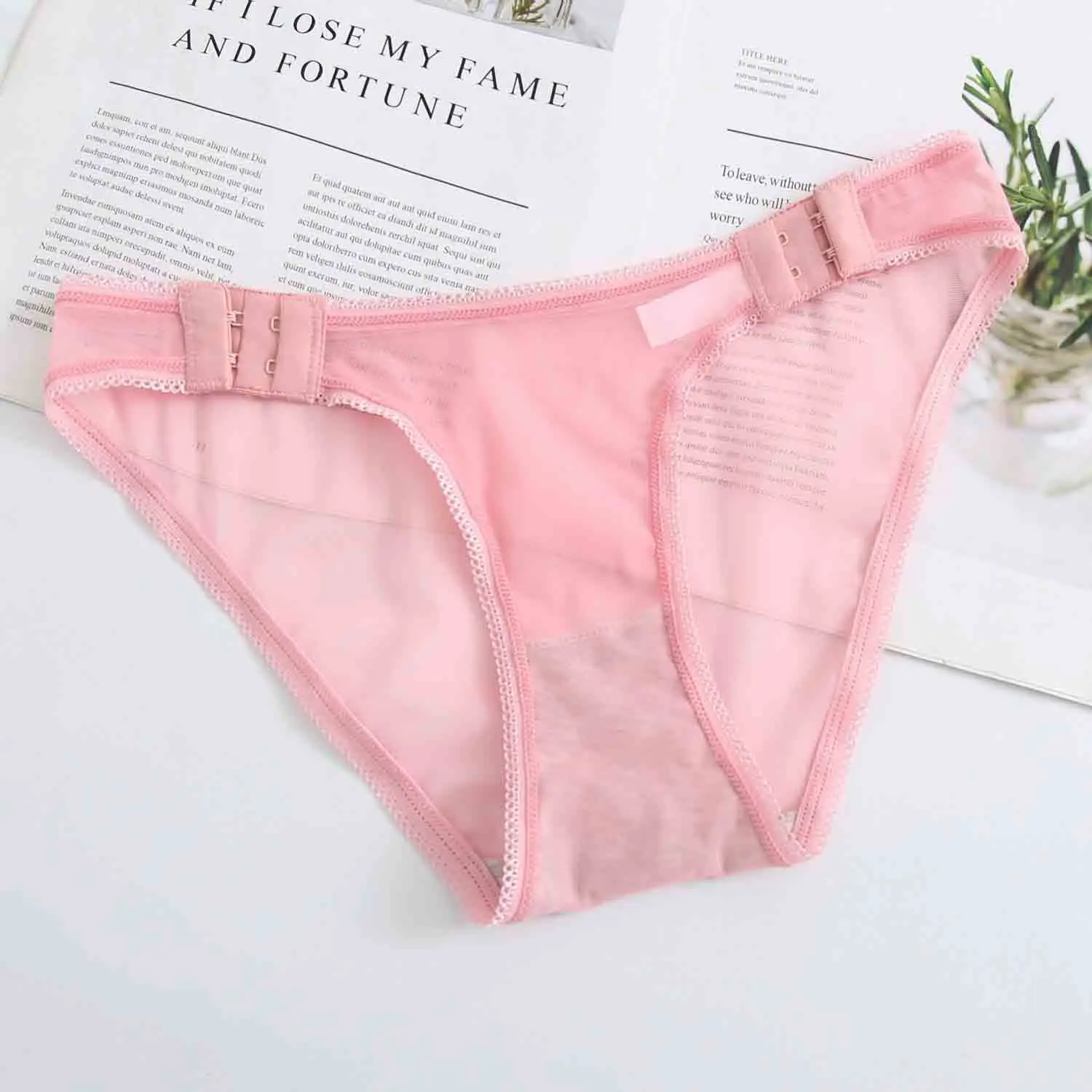 Women's Seamless Sexy Triangle Low Waist Girls' Mesh Panties Breathable ...