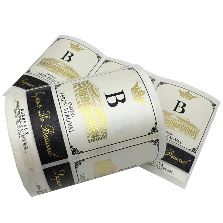 Custom Textured Embossed Velvet Label Roll  Bottle Sticker Wine Label