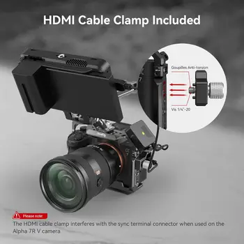 SmallRig A7 IV Cage with Top Handle and HDMI Cable Clamp Basic Kit for Sony Alpha 7R V - 3668 detail image