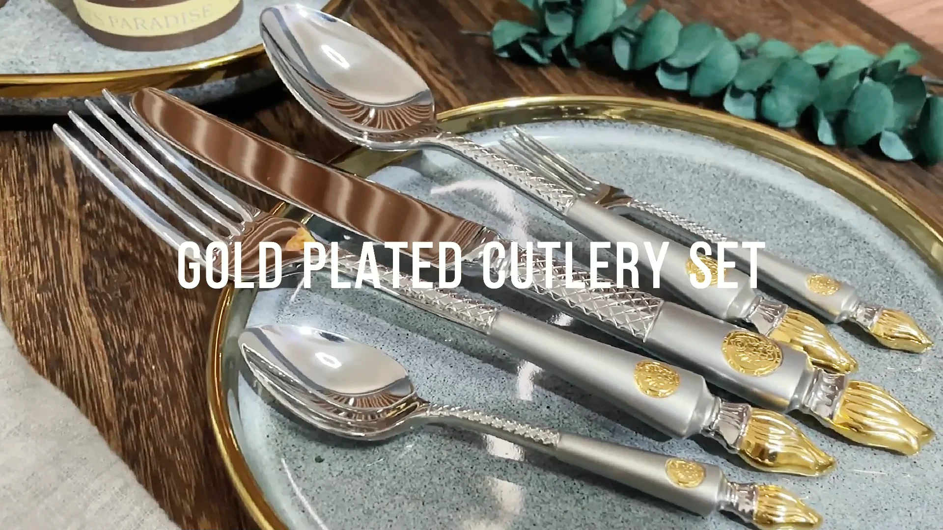 Royal Luxury Gold Cutlery Set Wedding 1810 Stainless Steel