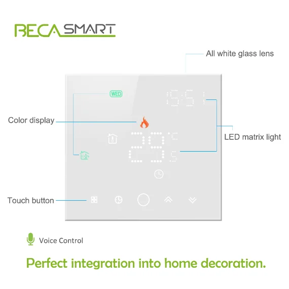 BECA BHT-001 WIFI Voice Control Electric Heating Room Thermostat Support  online purchase - Xiamen Beca Energysaving Technology