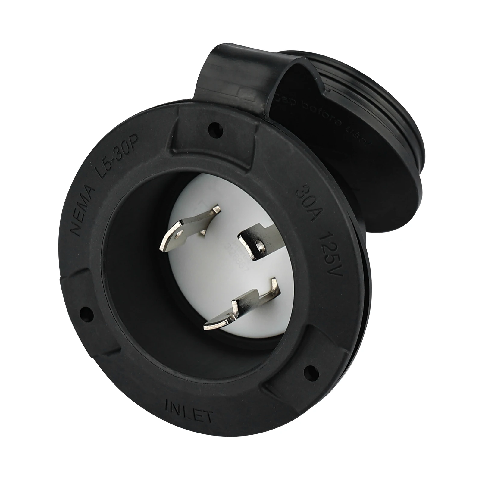 Journeyman-Pro L5-30P Flanged Power Inlet Plug - 30A 125V For Generators & RVs