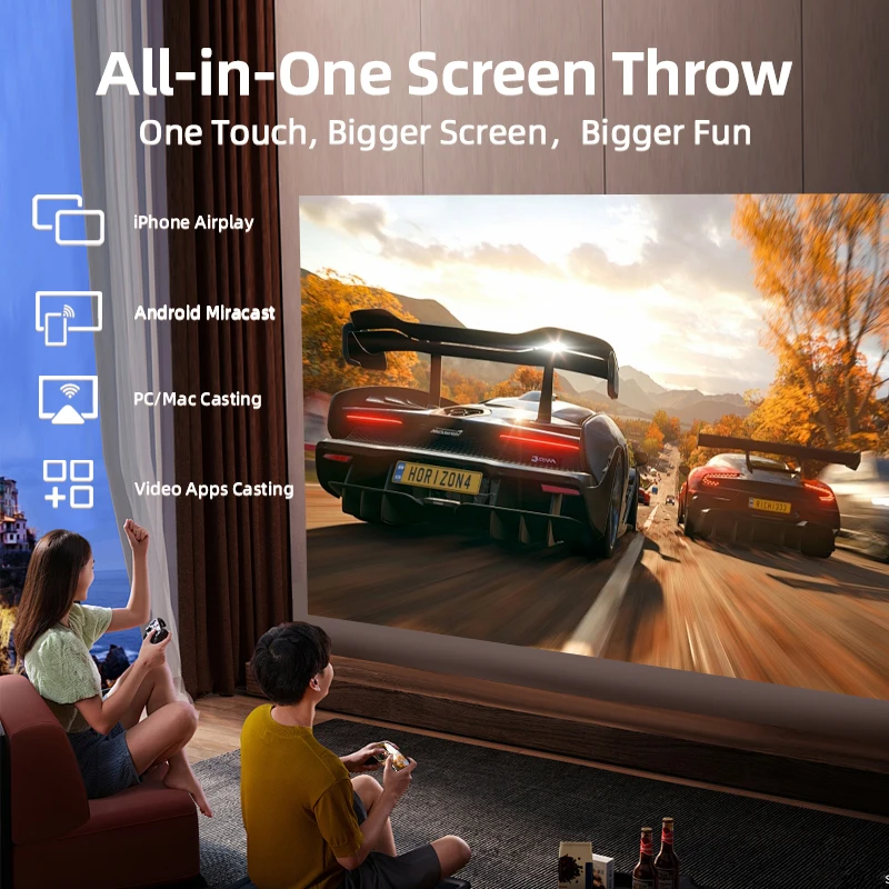OEM 2024 New Full HD Android WIFI Video Projector 4K Wireless Movie Home Play Theater Meeting Office Proyector