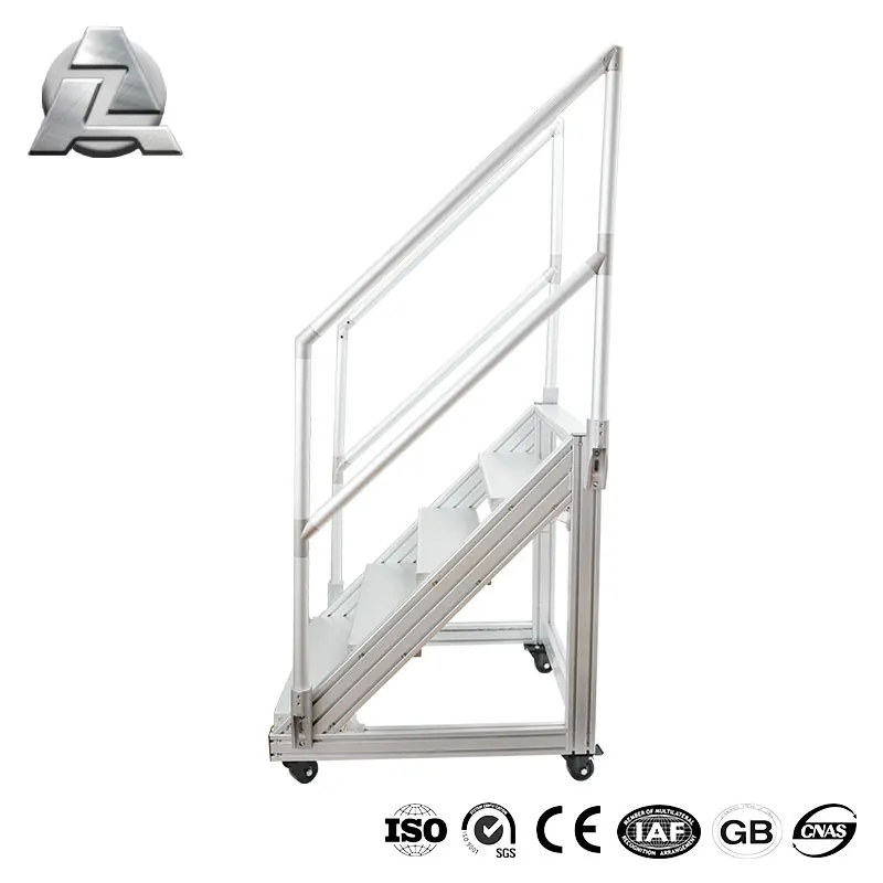 Modular Framing Working Scaffolding Aluminum Tslot t Slot Profile Platform and Stairs for Factory