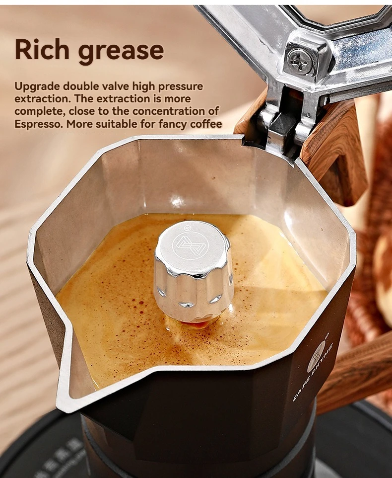 Portable High-quality Dual Valve Mocha Pot Espresso Machine