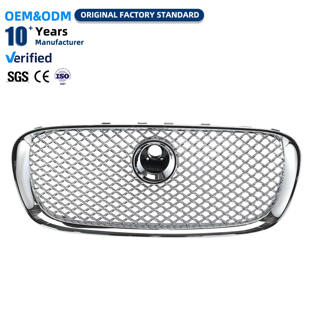 Silver ABS Material C2Z3832-A Auto Exterior Accessory Chromed Grille Front Bumper Grille for Jaguar