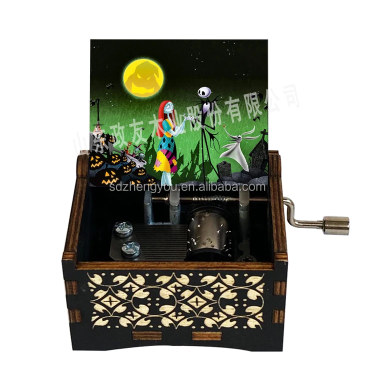 Color Printing Music Box Halloween Gift Wooden Music Box Nightmare