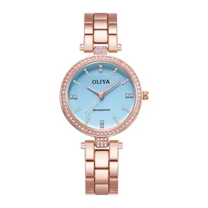 Women Luxury Watch Female Rose Gold Elegant Diamond Lady Quartz Stainless Steel Waterproof Fashion Women Jewelry Watches