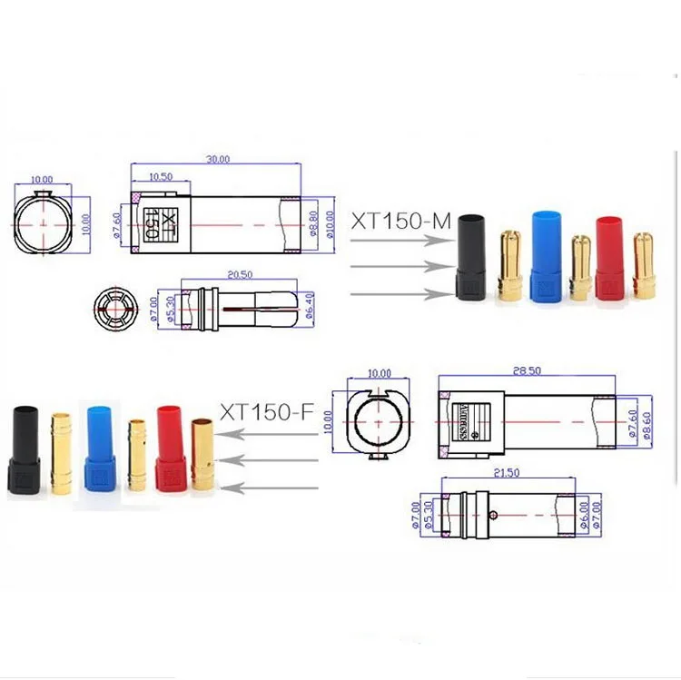 Amass Anti Spark XT90s XT90 XT60 XT30 MR30 XT120 Con Deans T Plug Male/Female Bullet RC Lipo Battery Banana Connector插图39