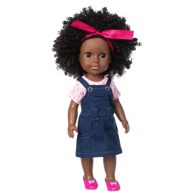 От производителей, 14 дюймов-американском стиле черная кукла тряпичная кукла американского африканского Детские куклы с афро кудрявый волос