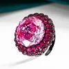 Bague ouverte noir or rose rouge