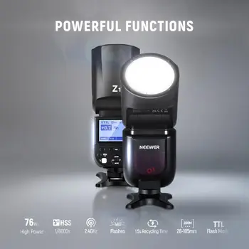 NEEWER Z1-C TTL Round Head Flash Speedlite for Canon DSLR Cameras Speedlight detail image