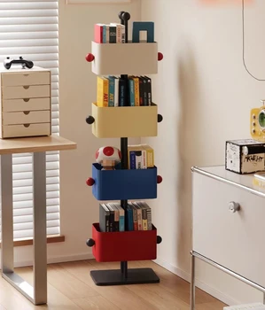 Home Use Iron Art Metal Bookshelf Children's Study Room Picture Book Multi-layer Storage Rack Living Room Decorative Shelf