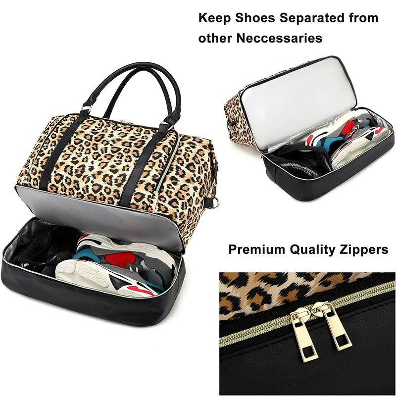 Womens Overnight Bag Carryon Weekend Travel Duffel Tote Bag With Shoe