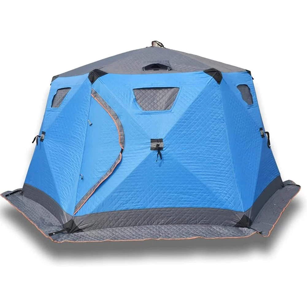 8 Person Metallic Blue Otter Resort Vortex Portable Popup Large Ice