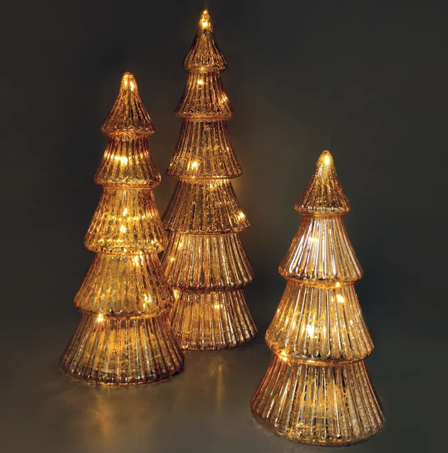 Hot sale Fast Shipping Festival Theme Party Supplies christmas tree top glass blown lamp led head lamp factory