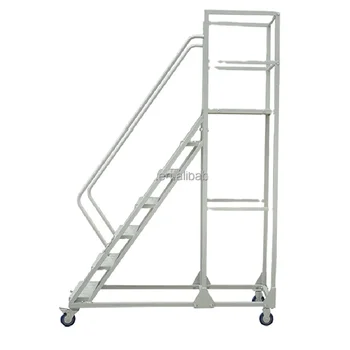 Warehouse Assembly Portable Mobile Safety Step Ladder With Handrail ...