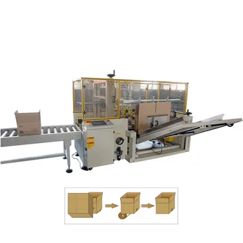 Fully Automatic tape paper case erector box carton erecting sealing machine