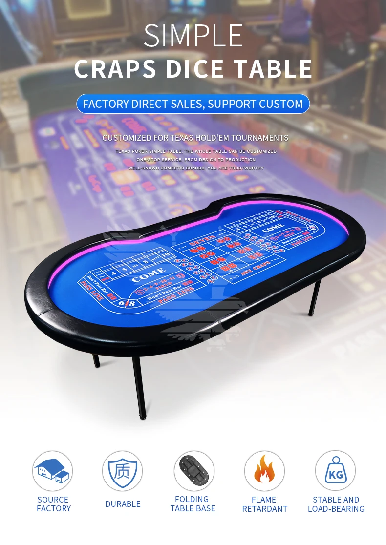 Yh Led Mini Portable Foldable Casino Craps Table Folding Gambling Dice