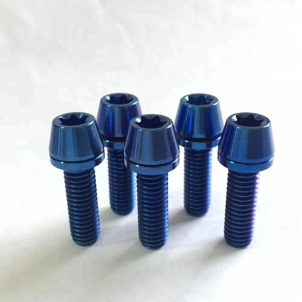 MTB Bike Stem Bolts and Washers Set Titanium Metric M6 X 16/18/20MM Tapered Head