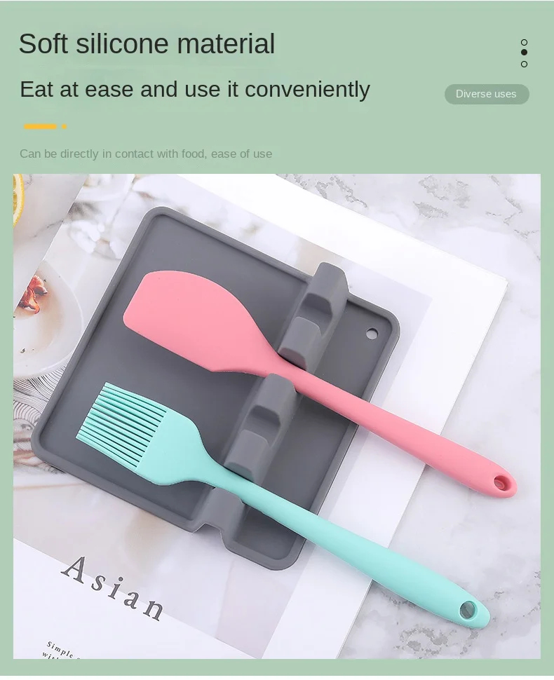 product creative household silicone soup spoon shelf mat kitchen tableware rack tableware storage pad for kitchen kitchenware-13