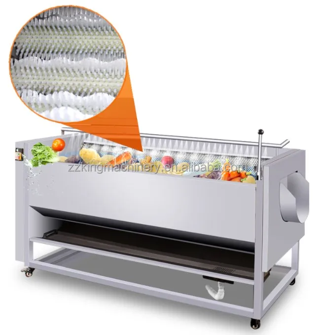 Automatic Fruit and Vegetable Brush Washing Peeling Machine