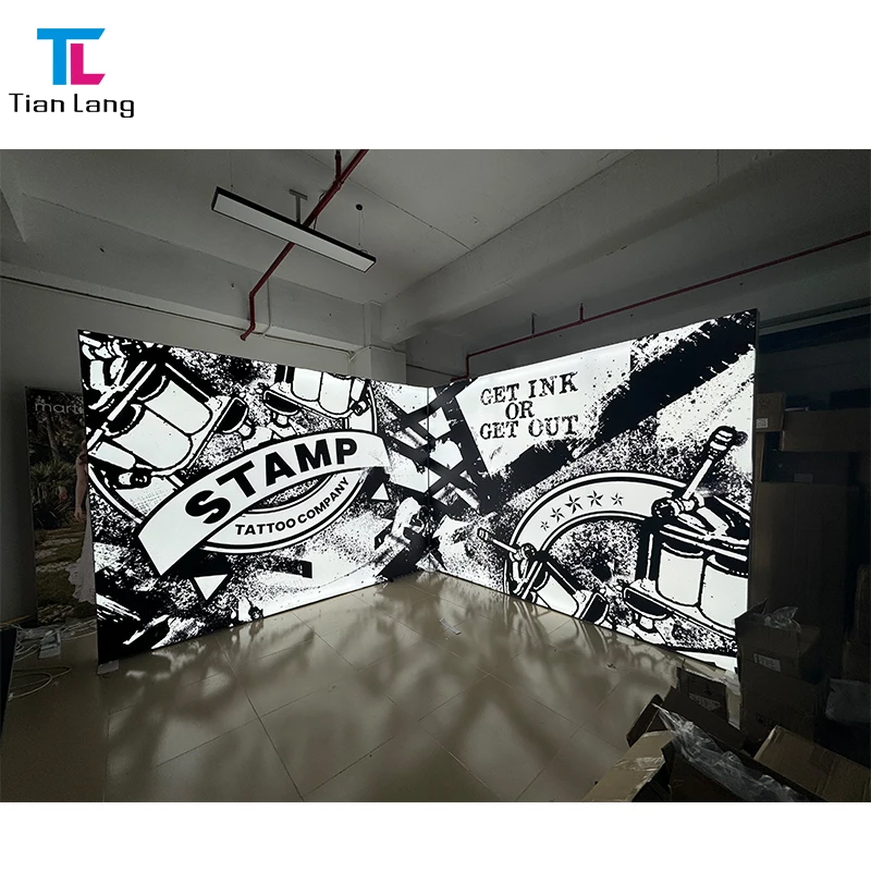 TianLang Custom Size SEG Fabric Aluminum Extrusion Advertising Display LED Light Box For Booth