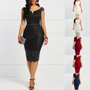 Wholesale Autumn Ladies Bodycon Dresses Sexy Zipper High Collar Slim Long Dress for Women JZ550