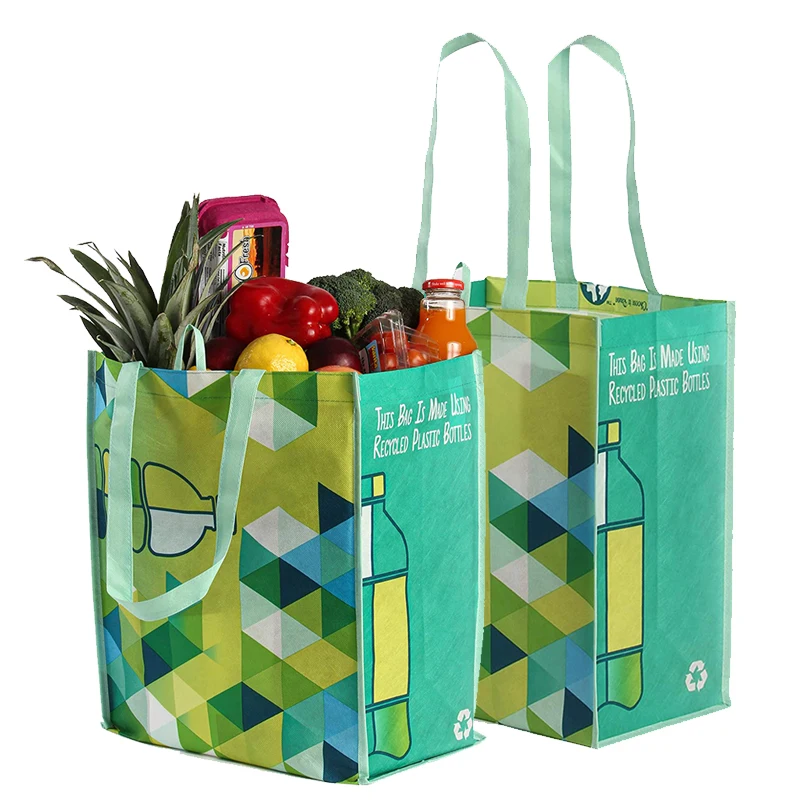 Source Heavy Duty Reusable Grocery Bag Made from Recycled Plastic Bottles  Rpet Eco Friendly Tote Shopper Bag on m.