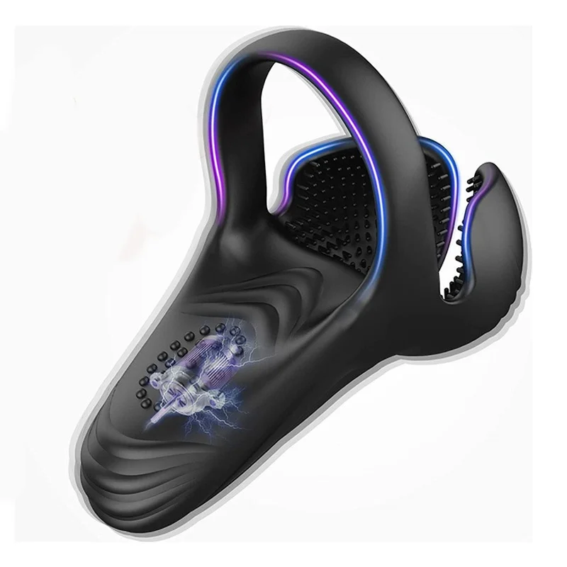 Perona Electric Male Masturbation Ring Silicone Vibrating Egg Sex Toy with  Lock Ring Charging Feature