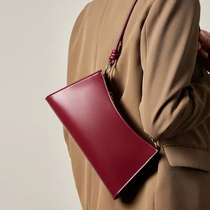 2026 A-309 New Luxury High-End Women's Genuine Leather Handbag Fashion French Armpit Bag with Zipper Closure for Autumn Season