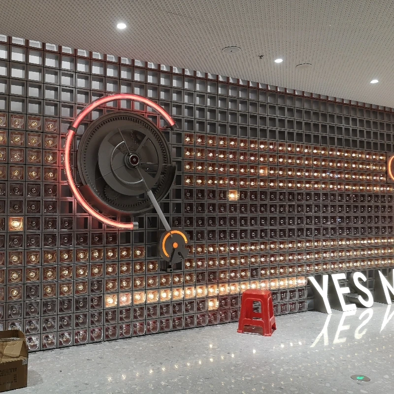Lighting Wall Mechanical Clock Installation Dynamic Wall