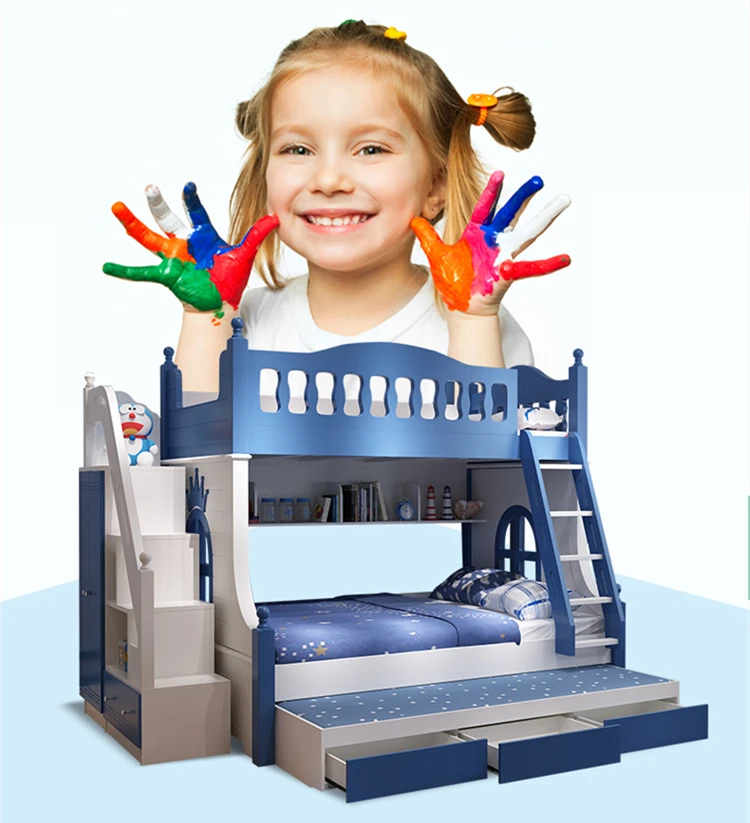 Bunk Bed For Kids Bedroom Furniture Set Double Bed Solid Wood Bed With Slide Buy Kids