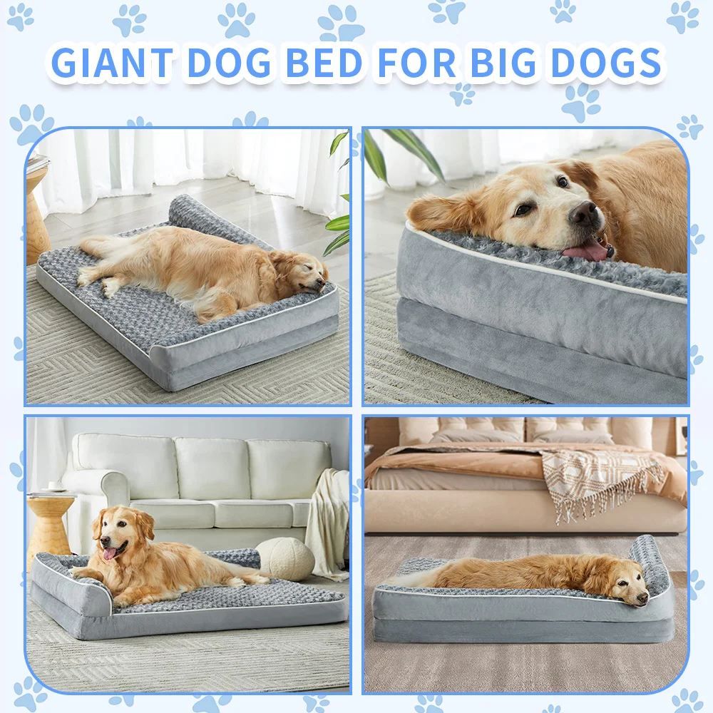 2024 New Style luxury xl xxl big heavy duty extra large wholesale memory foam orthopedic pet dog bed for large dogs supplier