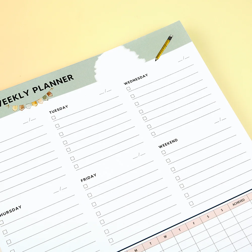 Notepad Custom Printed Weekly Daily to Do List 52 Tear Off Sheet School Stationery Planner Pad Notepad